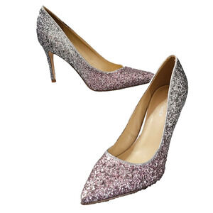 Marc Fisher Women's Silver‎ Pink Ombre Glitter Darreny Pointed-Toe Pumps SZ 8.5